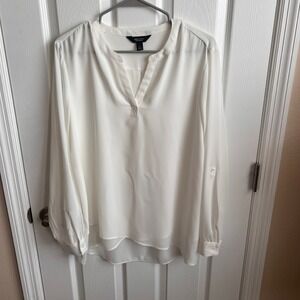 Simply Vera Vera Wang Womens‎ Ivory Long Sleeve Blouse Size L